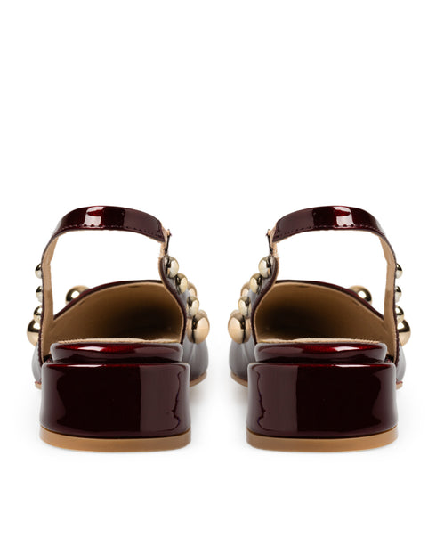 Zapatilla Vino Slingback Estoperoles 3572